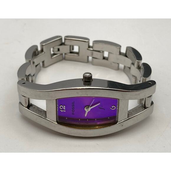 Fossil F2 Womens Watch 19mm Purple/ Blue-New Battery - Wrist Size 4.75-5 WR 30m - Picture 3 of 11